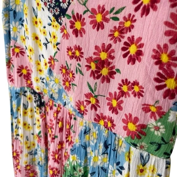 Greylin Samanta Floral Collage Dress Bright Multicolor Flowy Maxi - Picture 5 of 10